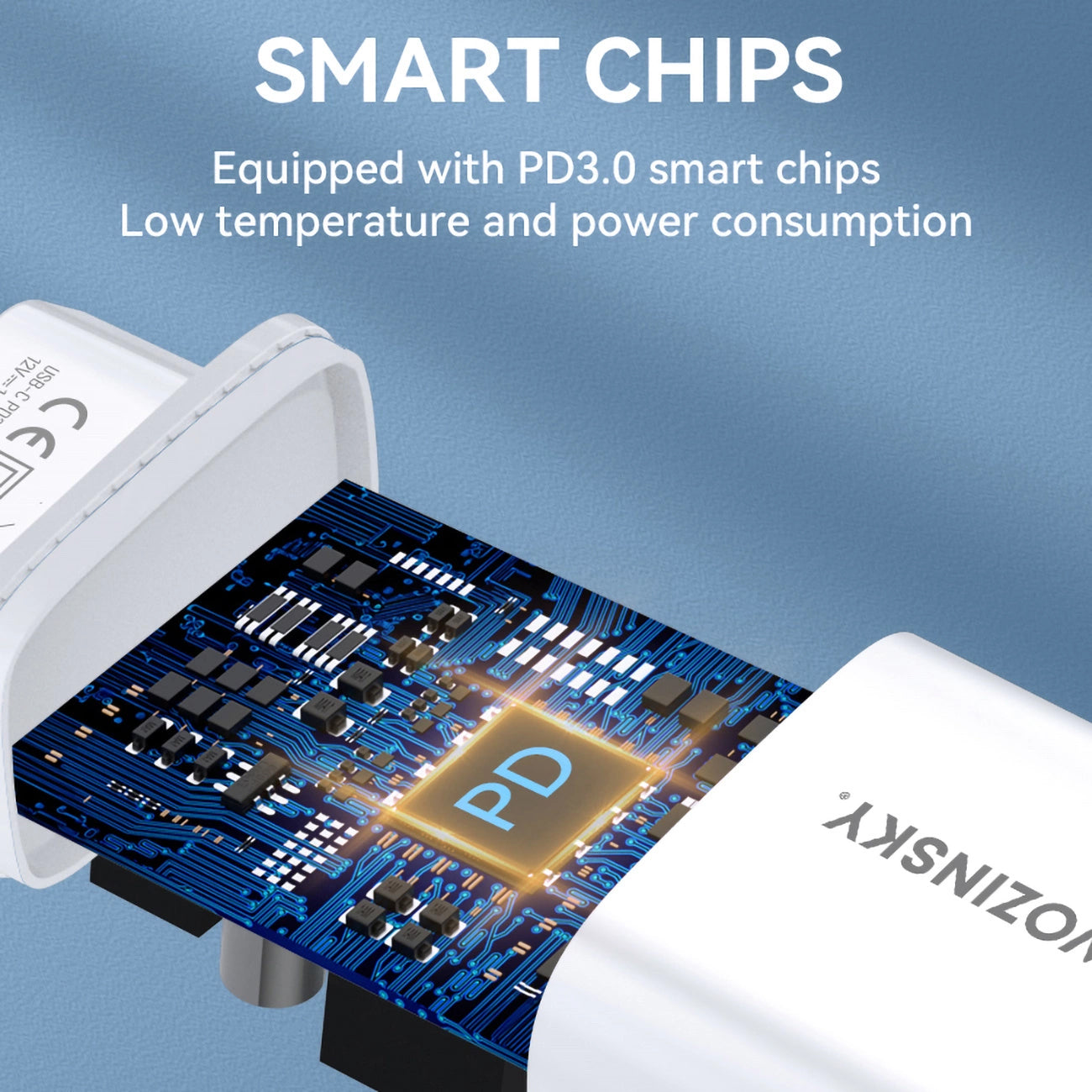 Incarcator Retea WZK WGWCCW, 20W, 3A, 1 x USB-C, Alb