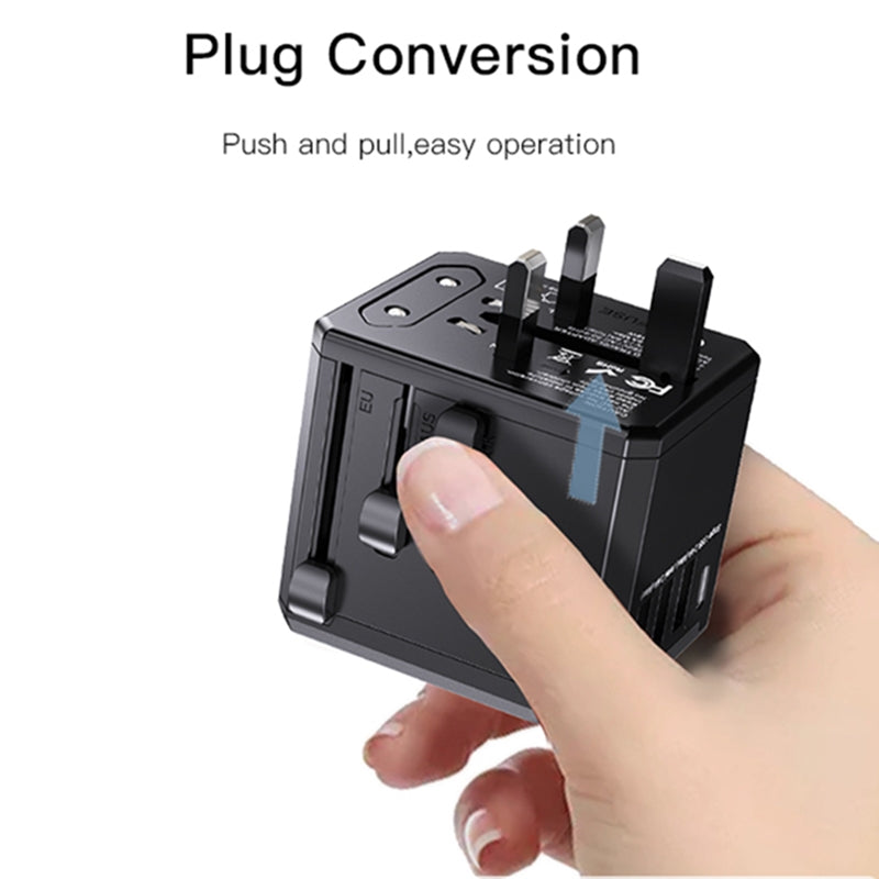 Incarcator Retea Yesido MC10 Travel, 12W, 2.4A, 1 x USB-C - 3 x USB-A, Negru