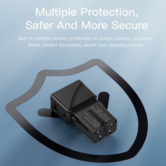 Incarcator Retea Yesido MC17 Travel, 20W, 3A, 1 x USB-A - 1 x USB-C, Negru