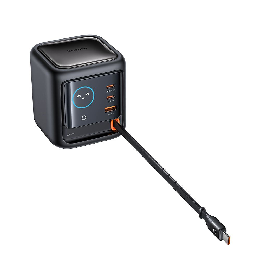 Incarcator Statie Cu Cablu USB-C Mcdodo FreeGo CH-1391 Display, 100W, 5A, 1 x USB-A - 2 x USB-C, Negru