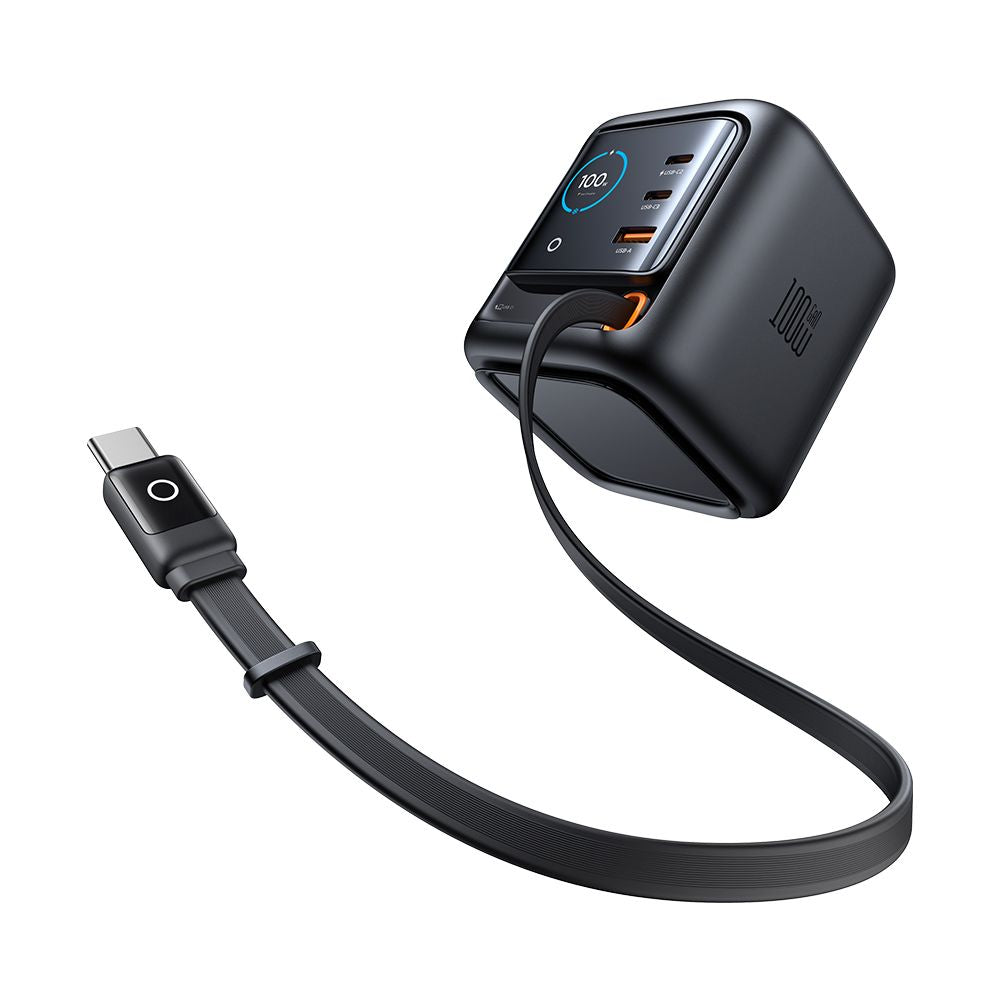 Incarcator Statie Cu Cablu USB-C Mcdodo FreeGo CH-1391 Display, 100W, 5A, 1 x USB-A - 2 x USB-C, Negru