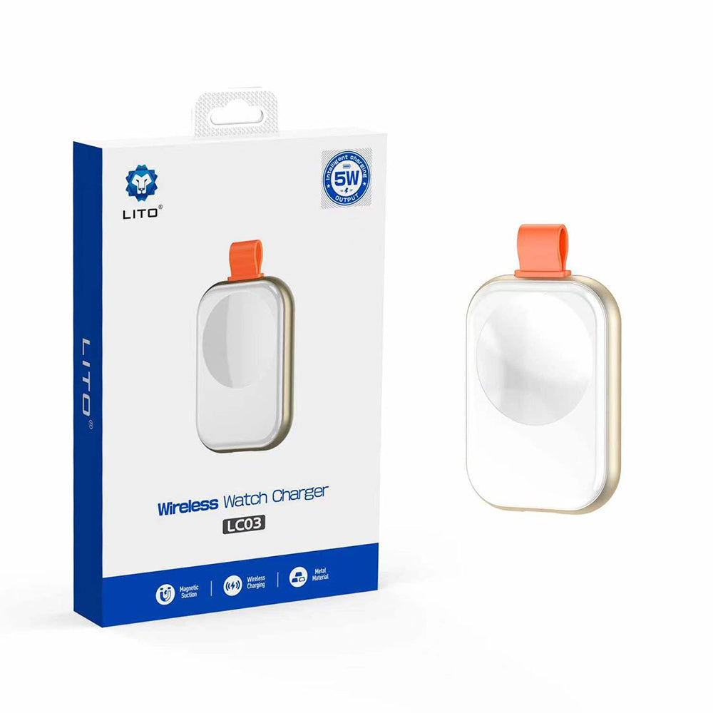 Incarcator Wireless Lito LC03 pentru Apple Watch Series, Alb