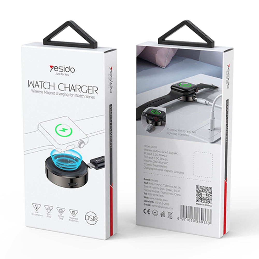 Incarcator Wireless Yesido DS18 pentru Apple Watch Series, Negru
