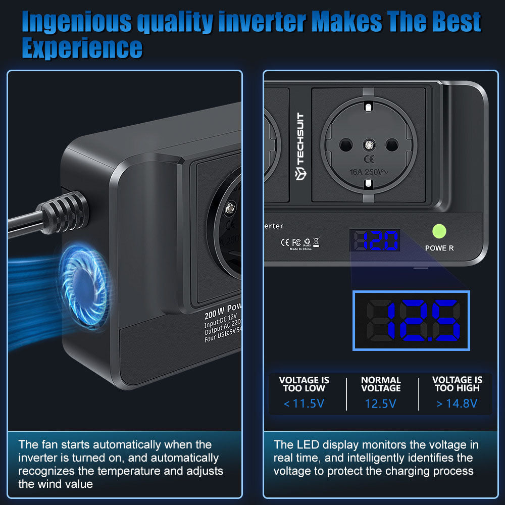 Invertor Electric Auto Techsuit PowerDriveX, 200W