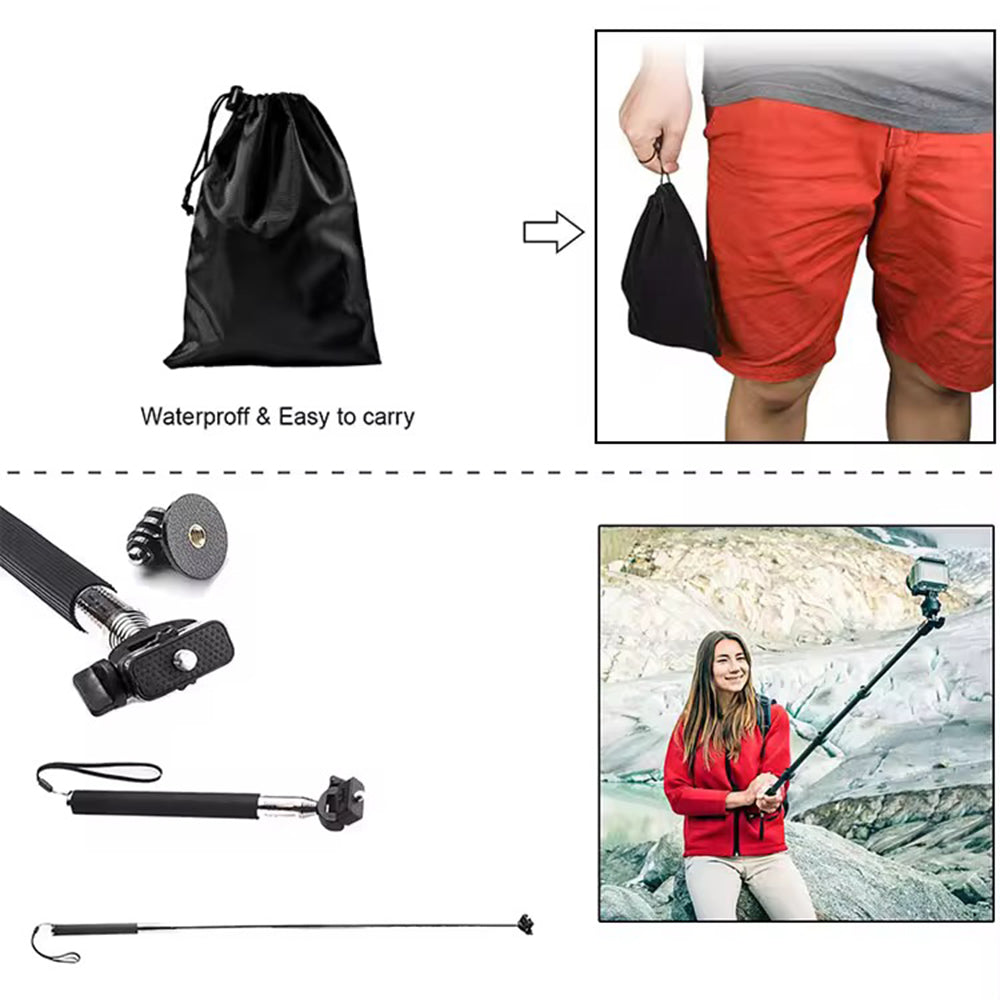Kit Accesorii Camera Sport Techsuit SA15 pentru GoPro / SJCAM Series, 15in1, Negru