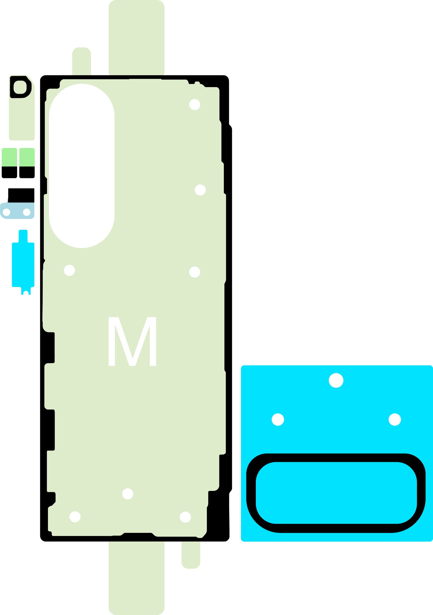 Kit Adeziv Capac Baterie Samsung Galaxy Z Fold6 F956, Service Pack GH82-35139A