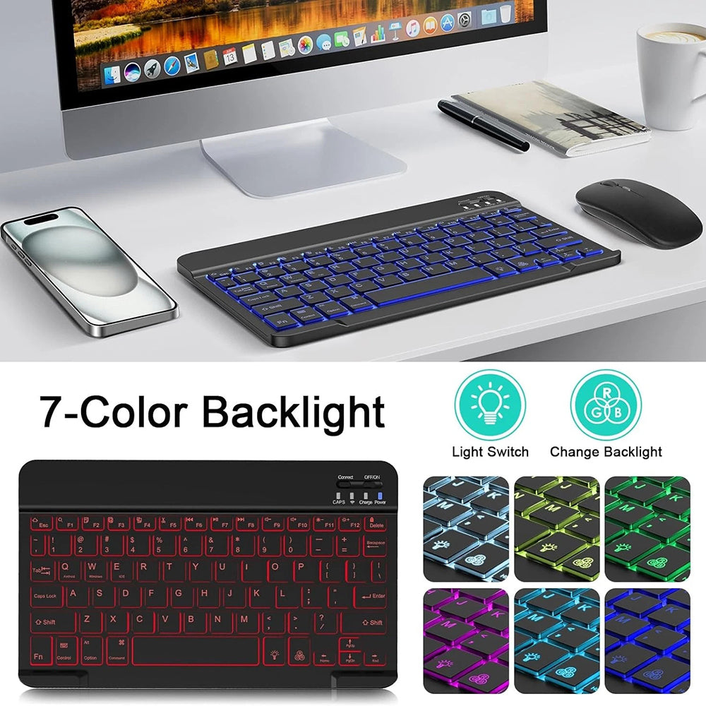 Kit Tastatura Mouse Wireless Techsuit AirCombo WKM1, BT / Wi-Fi, Negru