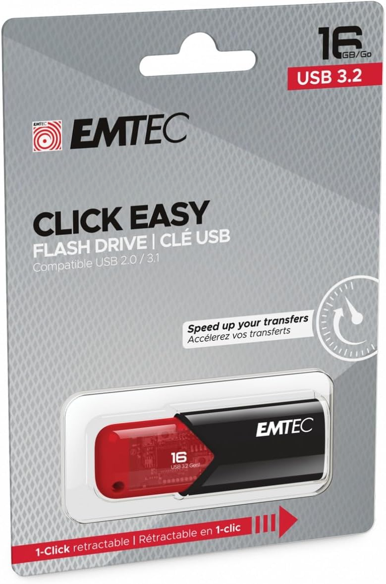 Memorie Externa USB-A 3.2 Emtec B110 Click Easy, 16Gb ECMMD16GB113