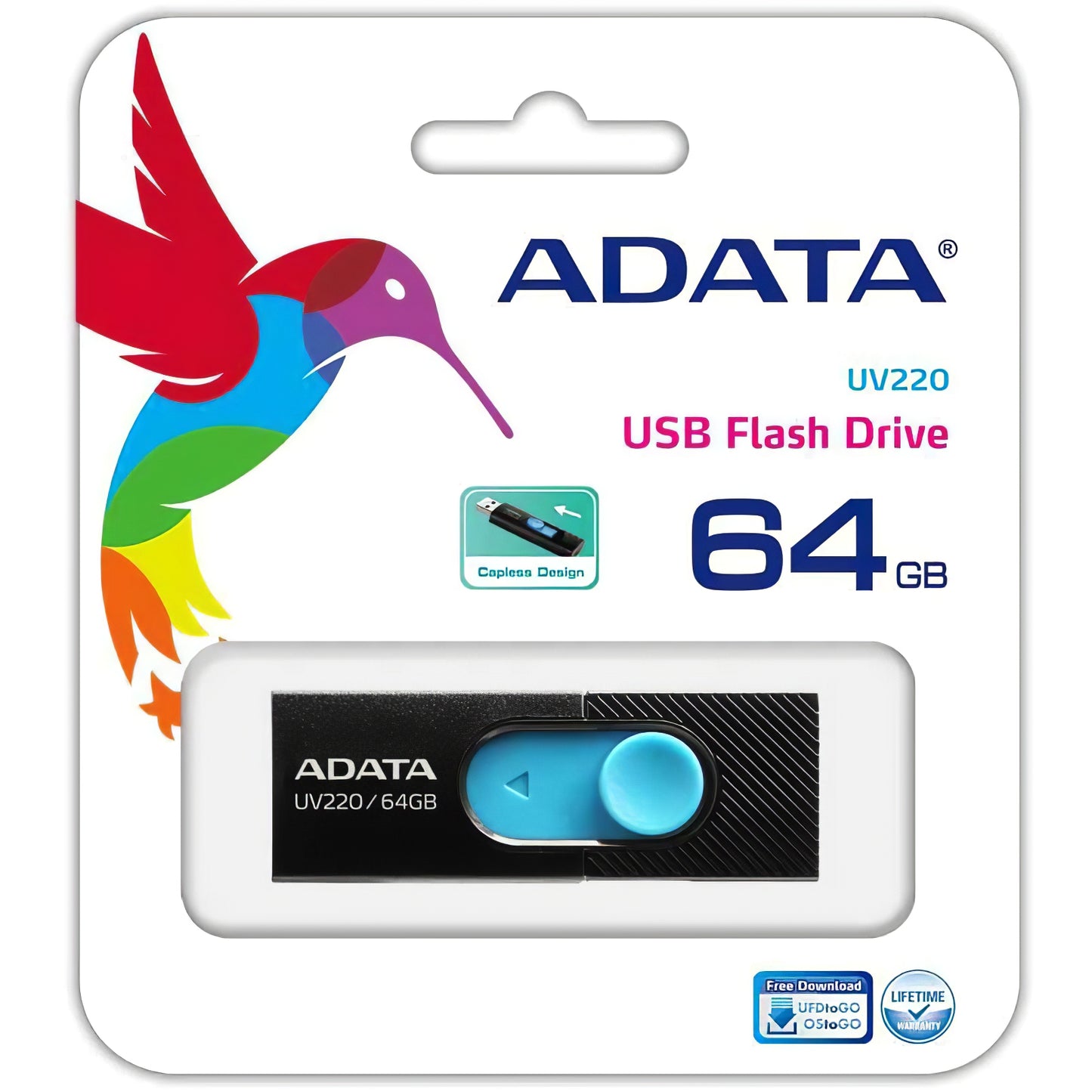 Memorie Externa USB-A Adata UV220, 64Gb AUV220-64G-RBKBL