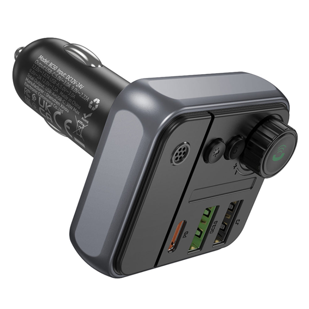Modulator FM Bluetooth Borofone BC50 Ascenso, 2 x USB-A - 1 x USB-C