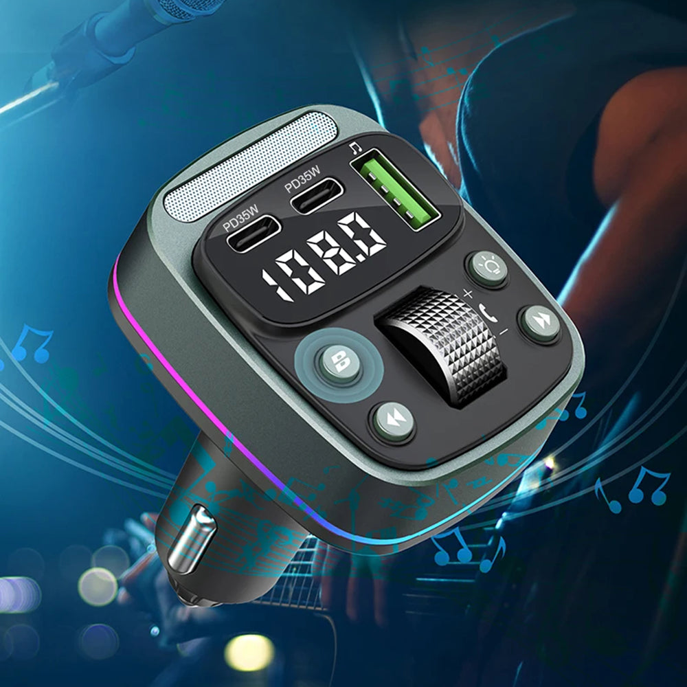 Modulator FM Bluetooth Techsuit EchoDrive, 1 x USB-A - 2 x USB-C