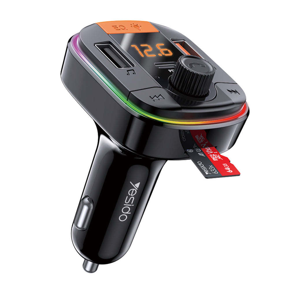Modulator FM Bluetooth Yesido Y45, 2 x USB-A - 1 x USB-C - 1 x microSD