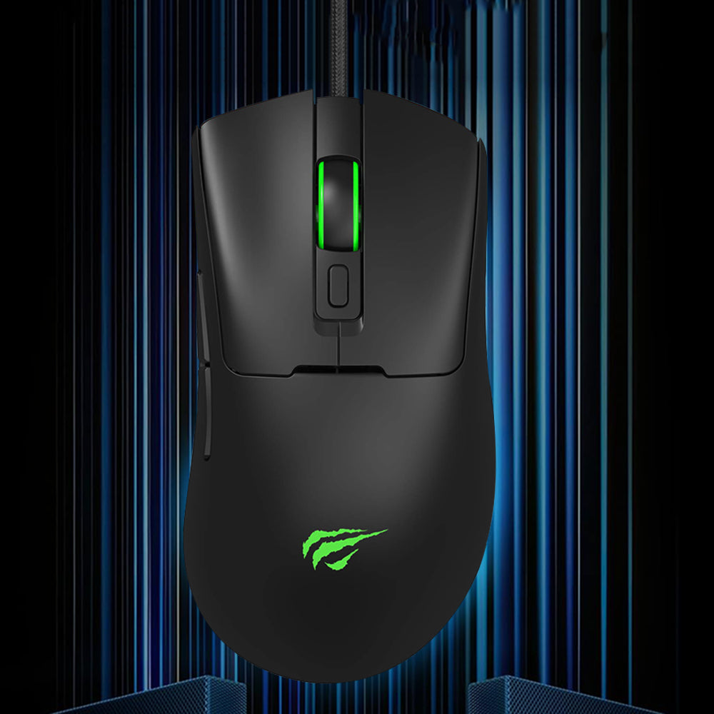 Mouse Gaming Wired USB HAVIT MS966, RGB, 800DPI - 12000DPI, 1.6m, Negru