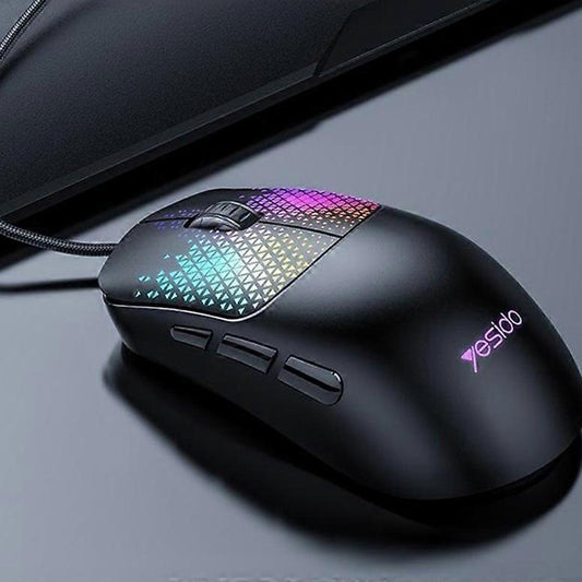 Mouse Gaming Wired USB Yesido KB32, RGB, 7200DPI, Negru