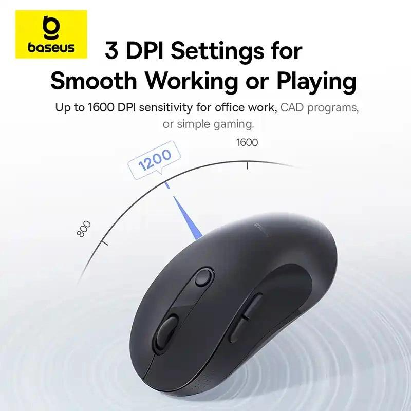 Mouse Wireless Baseus F02, 1600DPI, BT, Negru B0203203