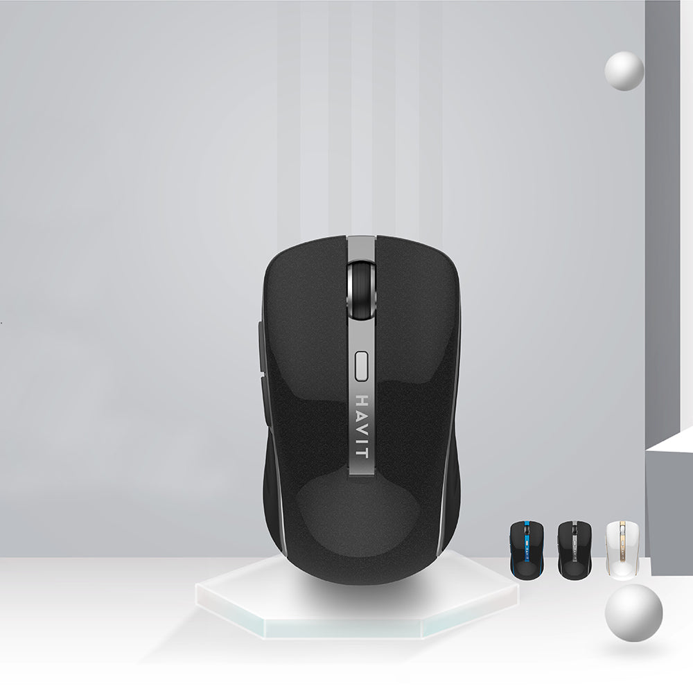 Mouse Wireless HAVIT MS951GT, 1000DPI - 1600DPI, Alb Auriu