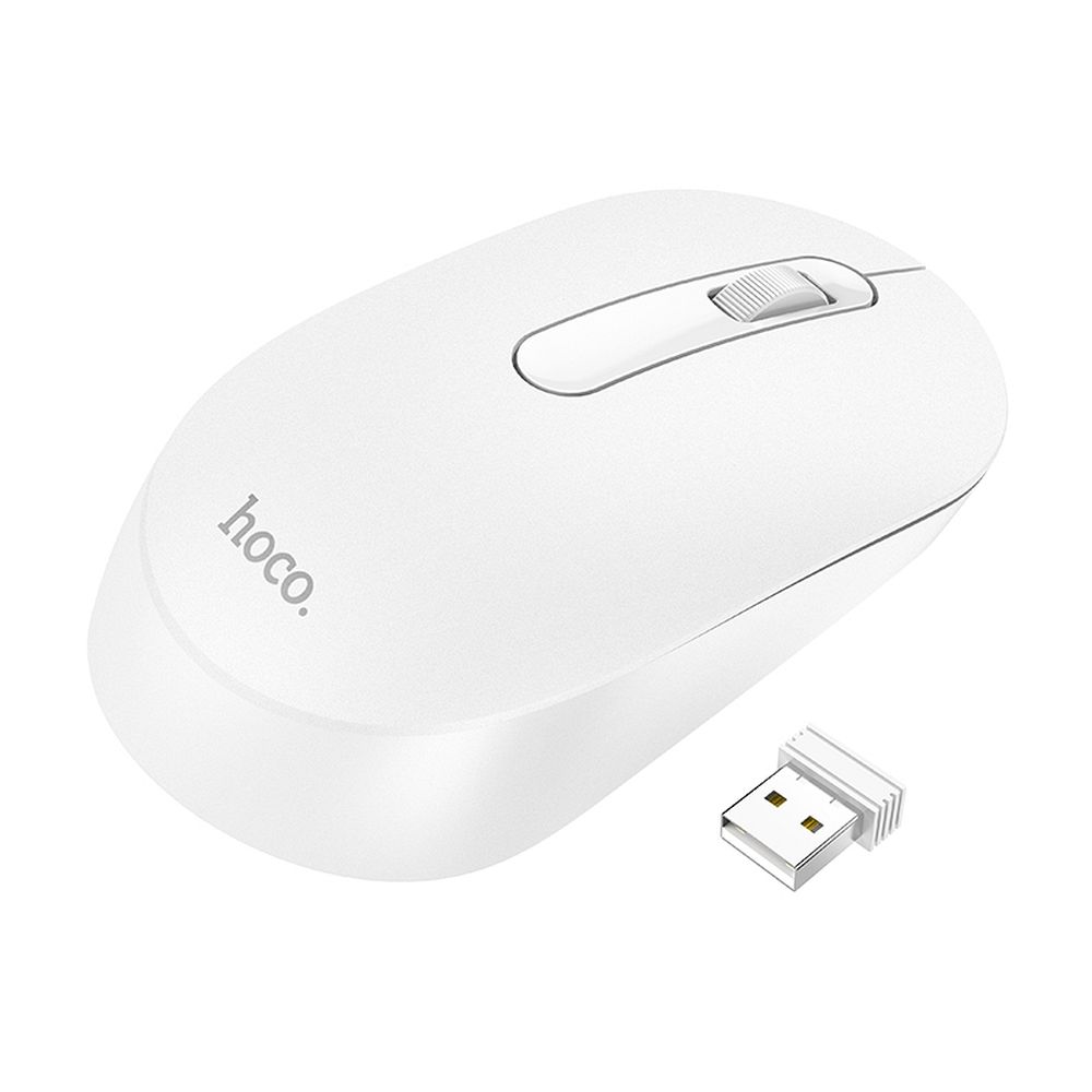 Mouse Wireless HOCO GM14, 1200DPI, Alb