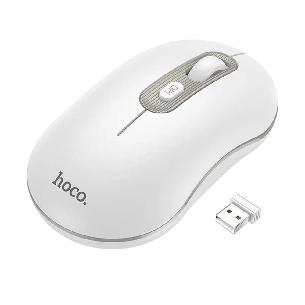 Mouse Wireless HOCO GM21, 1600DPI, Alb