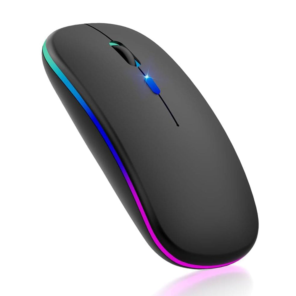Mouse Wireless Techsuit M1, RGB, 1600DPI, BT / Wi-Fi, Negru
