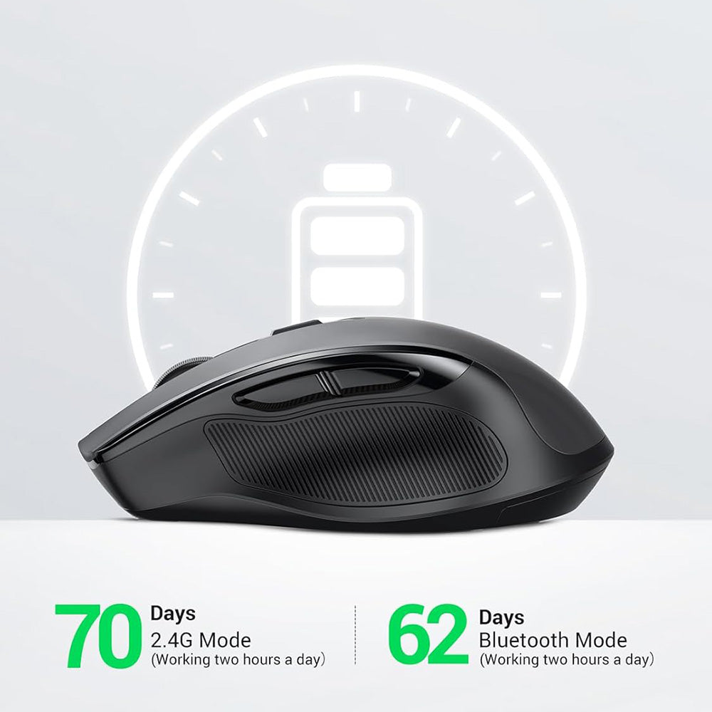 Mouse Wireless UGREEN MU006S (85082), 4000DPI, BT / Wi-Fi, Gri