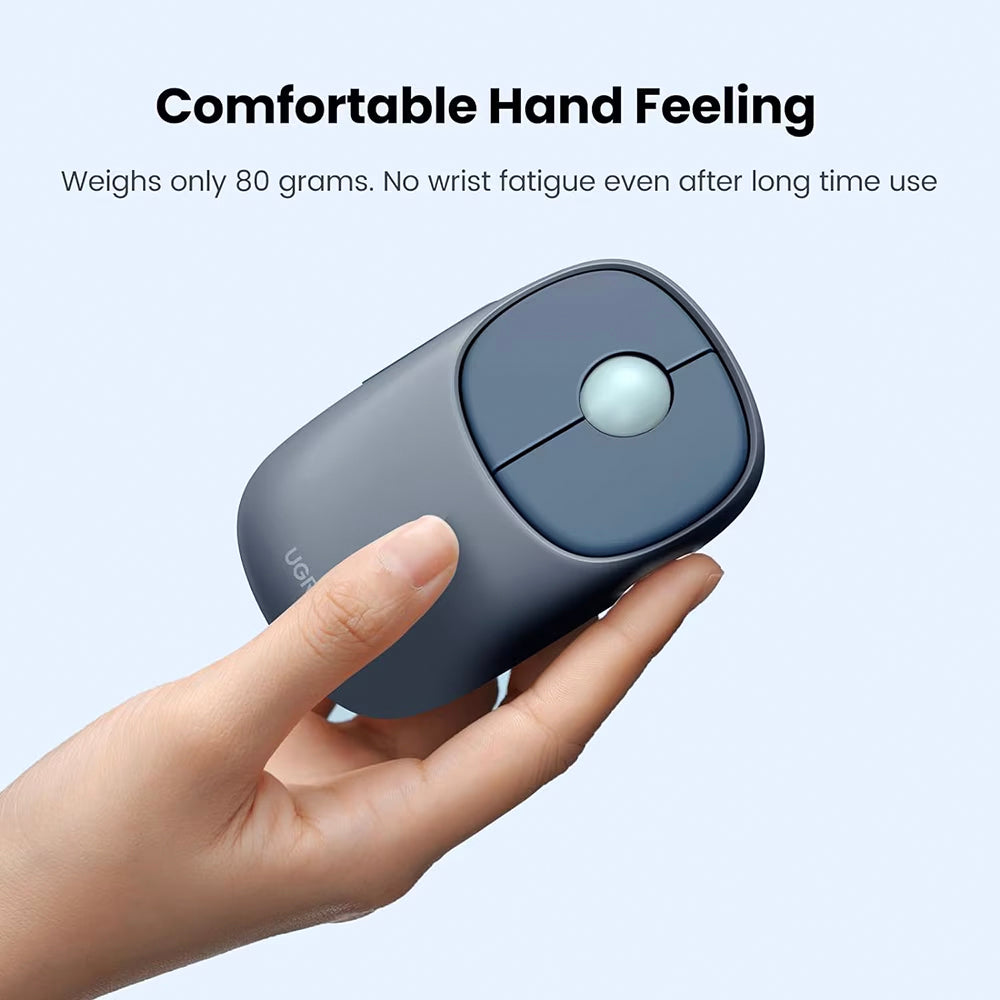 Mouse Wireless UGREEN MU102 FUN+, 4000DPI, BT / Wi-Fi, Albastru