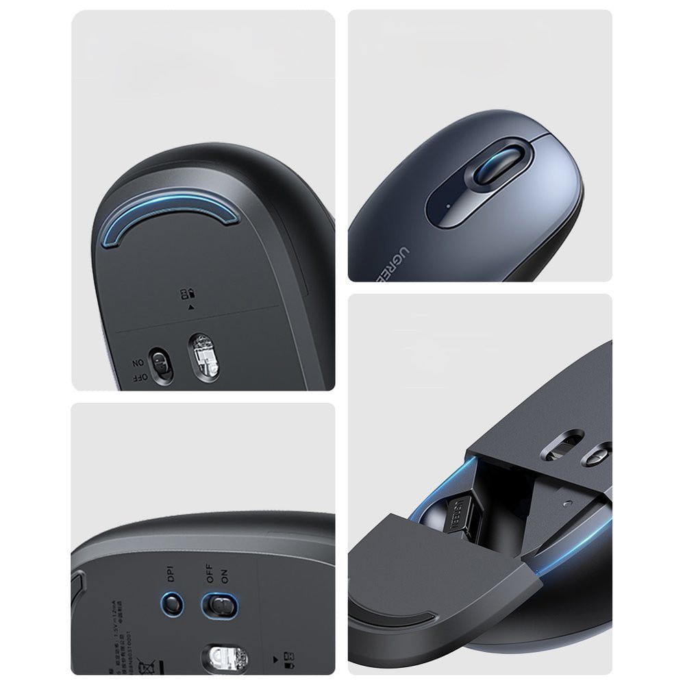 Mouse Wireless UGREEN MU105, 2400DPI, Bleumarin