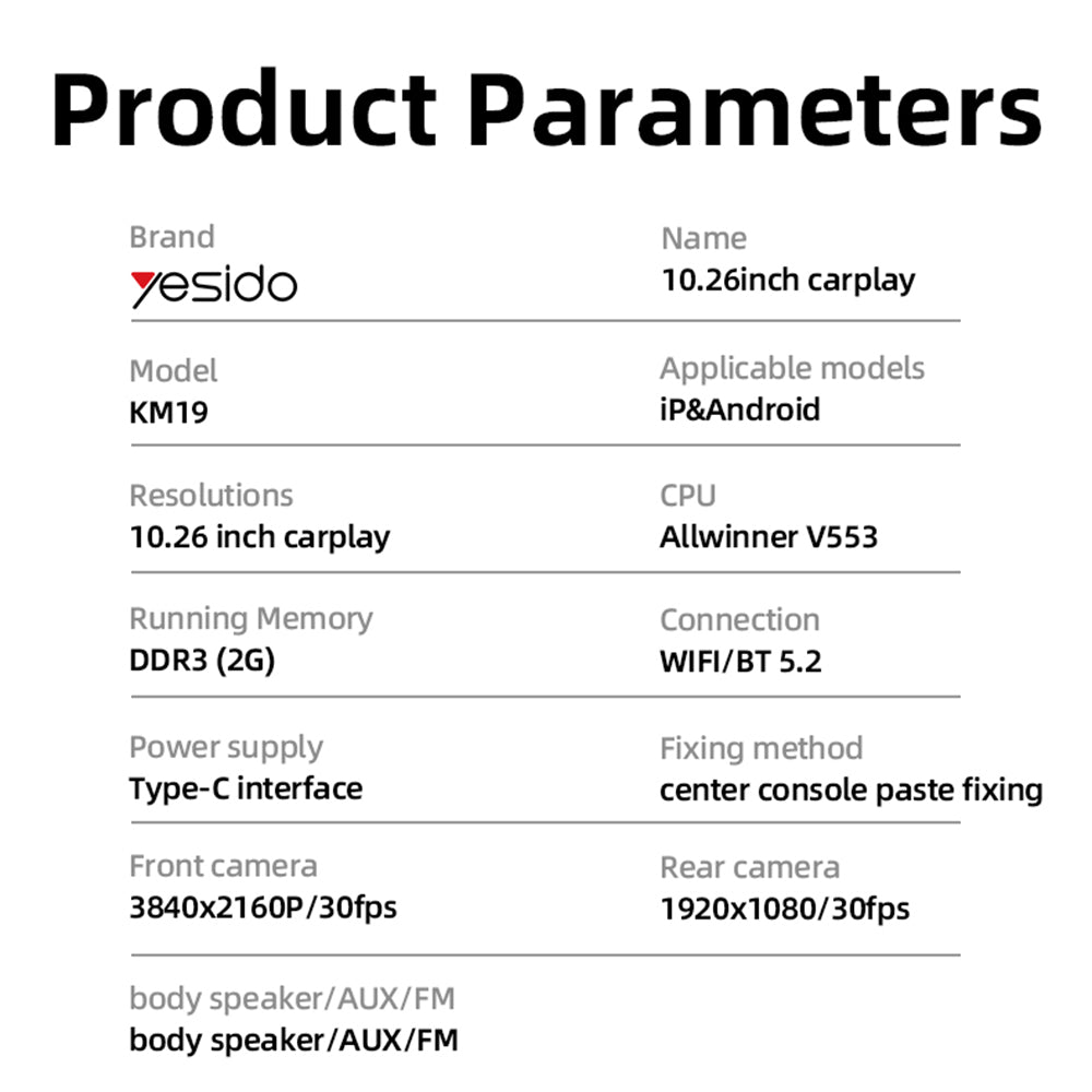 Navigatie Auto Yesido KM19, Wi-Fi, 10.26inch