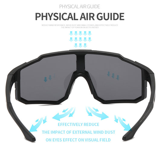 Ochelari De Ciclism Unisex Techsuit 9337, Protectie UV, Negri Albastri