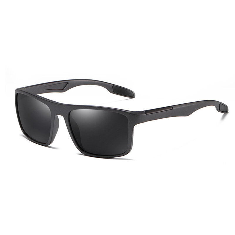 Ochelari De Soare Barbati Techsuit TR90 (MM101), Polarizati, Protectie UV, Negri Mat Gri