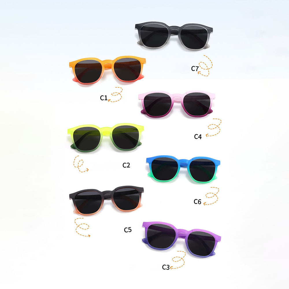 Ochelari De Soare Copii Techsuit 691, Polarizati, Protectie UV, Negri Oranj Gradient