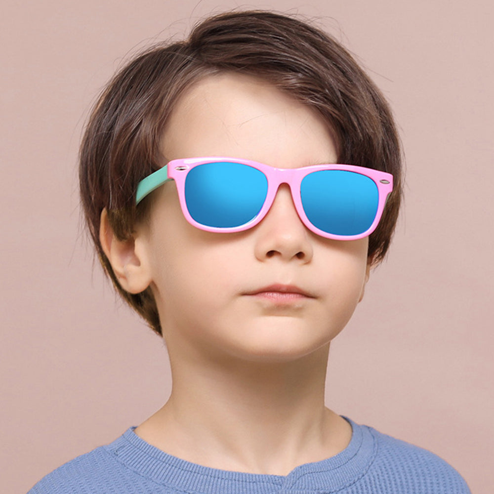 Ochelari De Soare Copii Techsuit D802, Polarizati, Protectie UV, Albastri Galbeni
