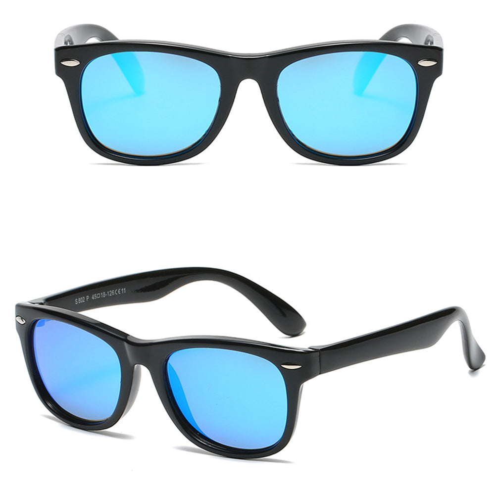Ochelari De Soare Copii Techsuit D802, Polarizati, Protectie UV, Negri Albastri