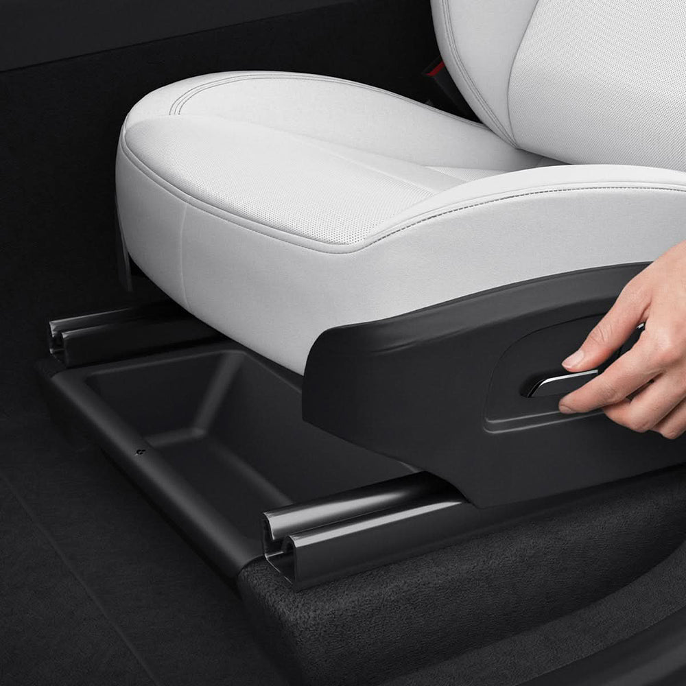 Organizator Auto Spigen TO222J cu montare sub scaun pentru Tesla Y Juniper, Set 2 bucati
