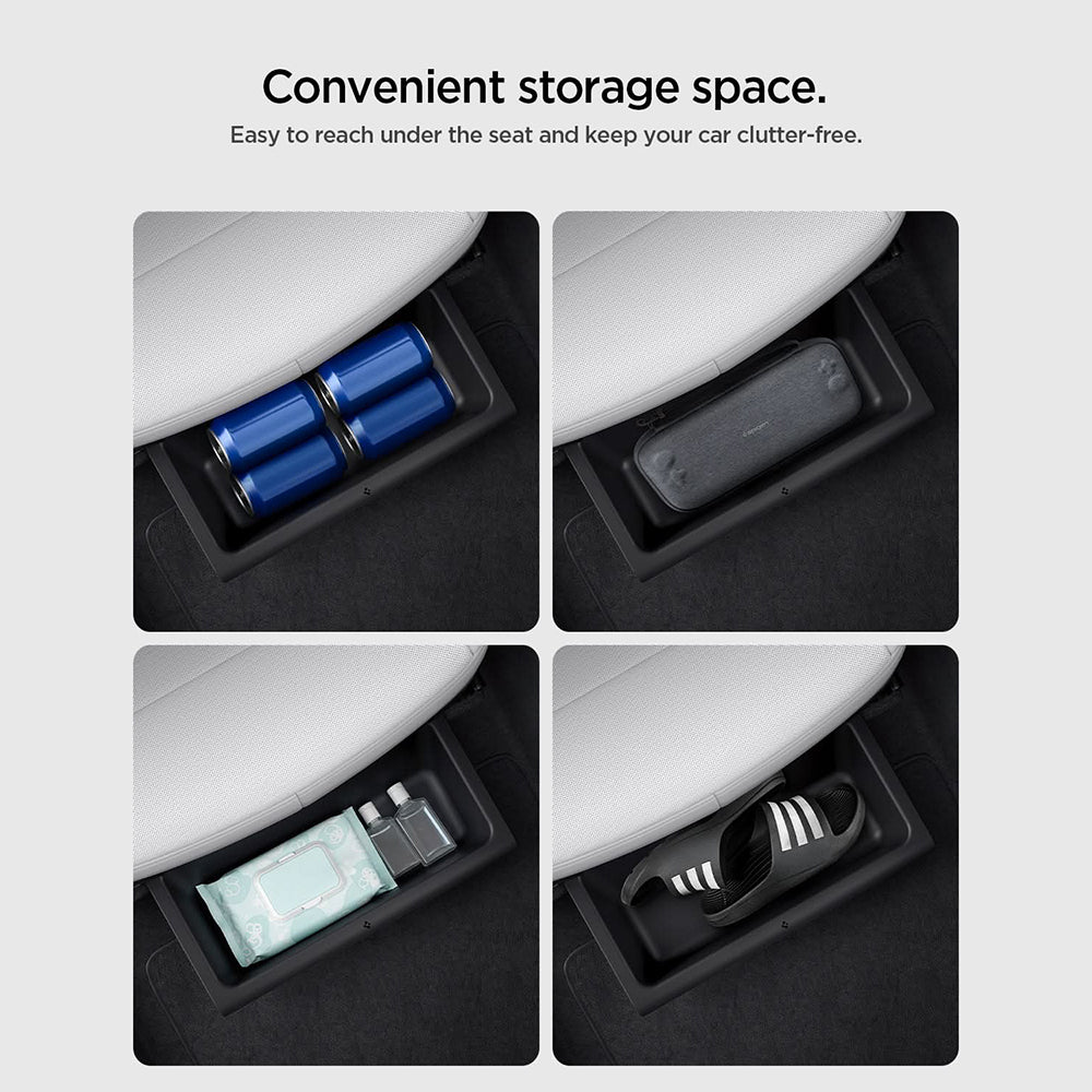 Organizator Auto Spigen TO222J cu montare sub scaun pentru Tesla Y Juniper, Set 2 bucati