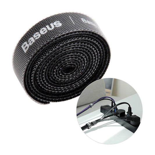 Organizator Cabluri Baseus Circle, Velcro, 1m, Negru ACMGT-E01