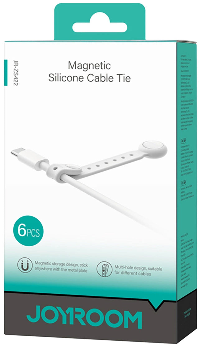 Organizator Cabluri Joyroom JR-ZS422, Magnetic, Set 6 Bucati, Alb