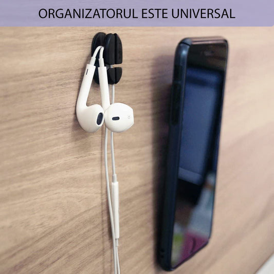 Organizator Cabluri Ringke, Set 6 bucati, Negru