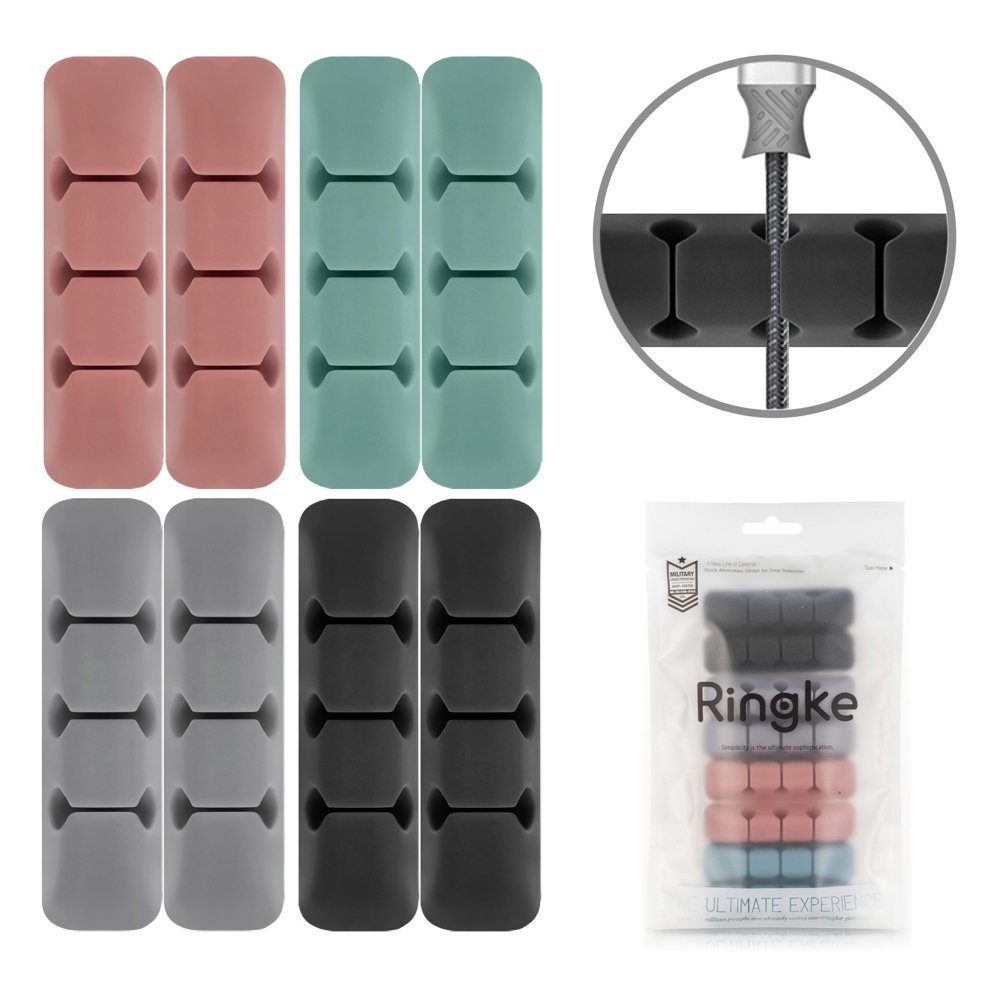 Organizator Cabluri Ringke, Set 8 bucati, Diverse Culori
