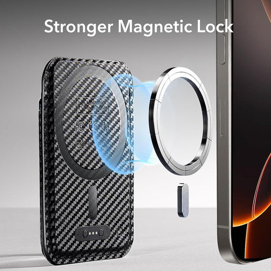 Portofel Magsafe, ESR, Classic Geo Carbon, Negru