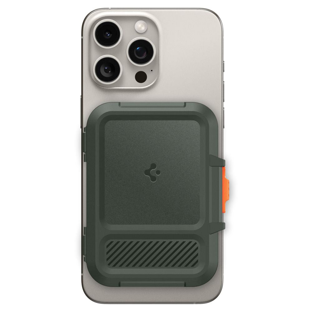 Portofel Magsafe, Spigen, Lock Fit, Verde