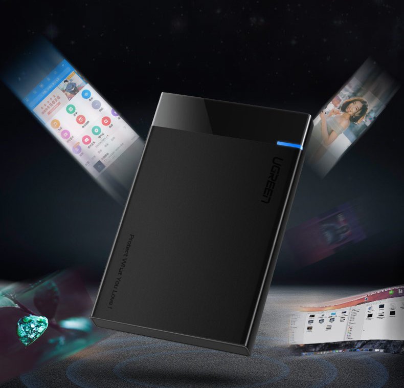 Rack UGREEN US221 pentru HDD / SSD SATA 2.5inch, USB 3.2, Negru