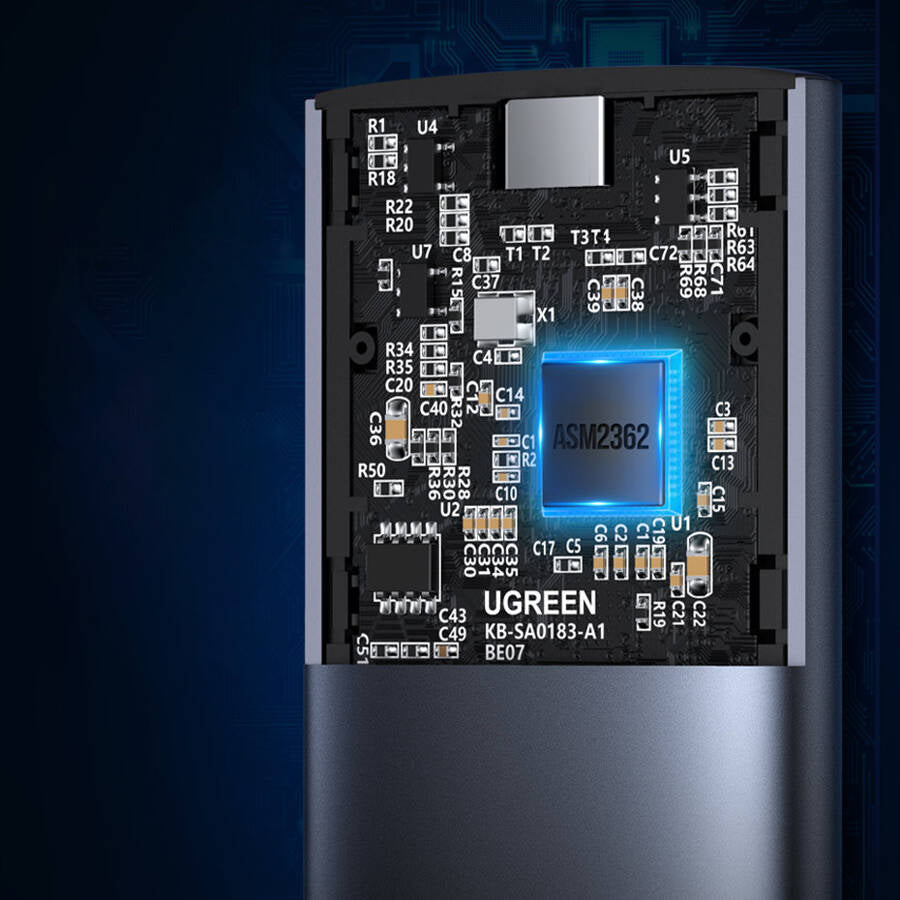 Rack UGREEN CM400 pentru SSD SATA M.2 NGFF, Gri