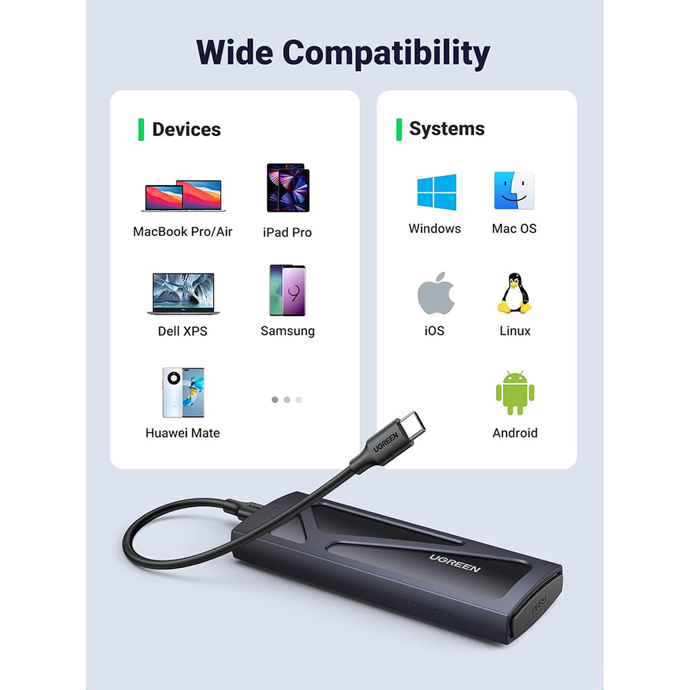 Rack UGREEN CM578 pentru SSD M.2 NVMe, Gri