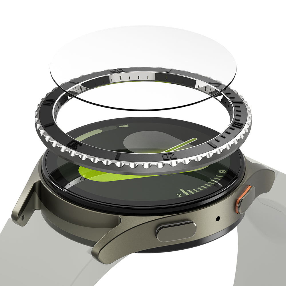 Rama Protectie Ringke Premium Styling pentru Samsung Galaxy Watch7 40mm, Model 3, Neagra