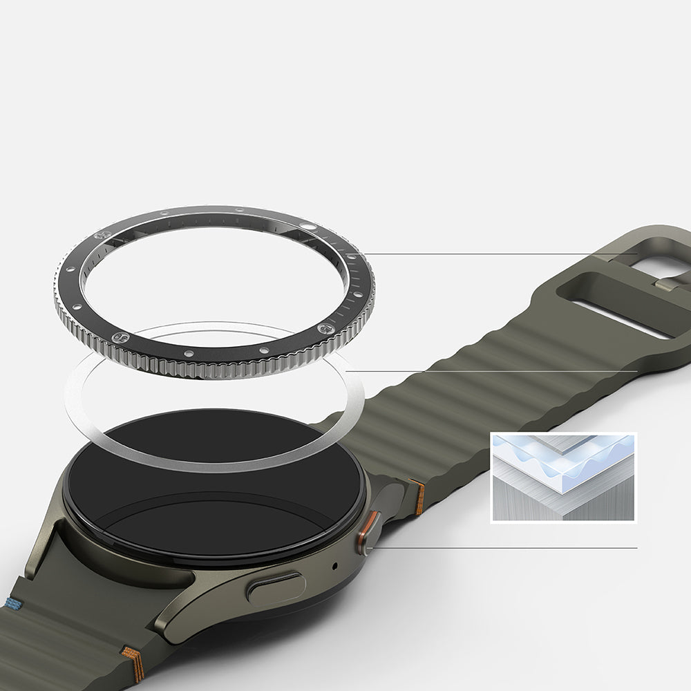 Rama Protectie Ringke Premium Styling pentru Samsung Galaxy Watch7 44mm, Model 2, Neagra