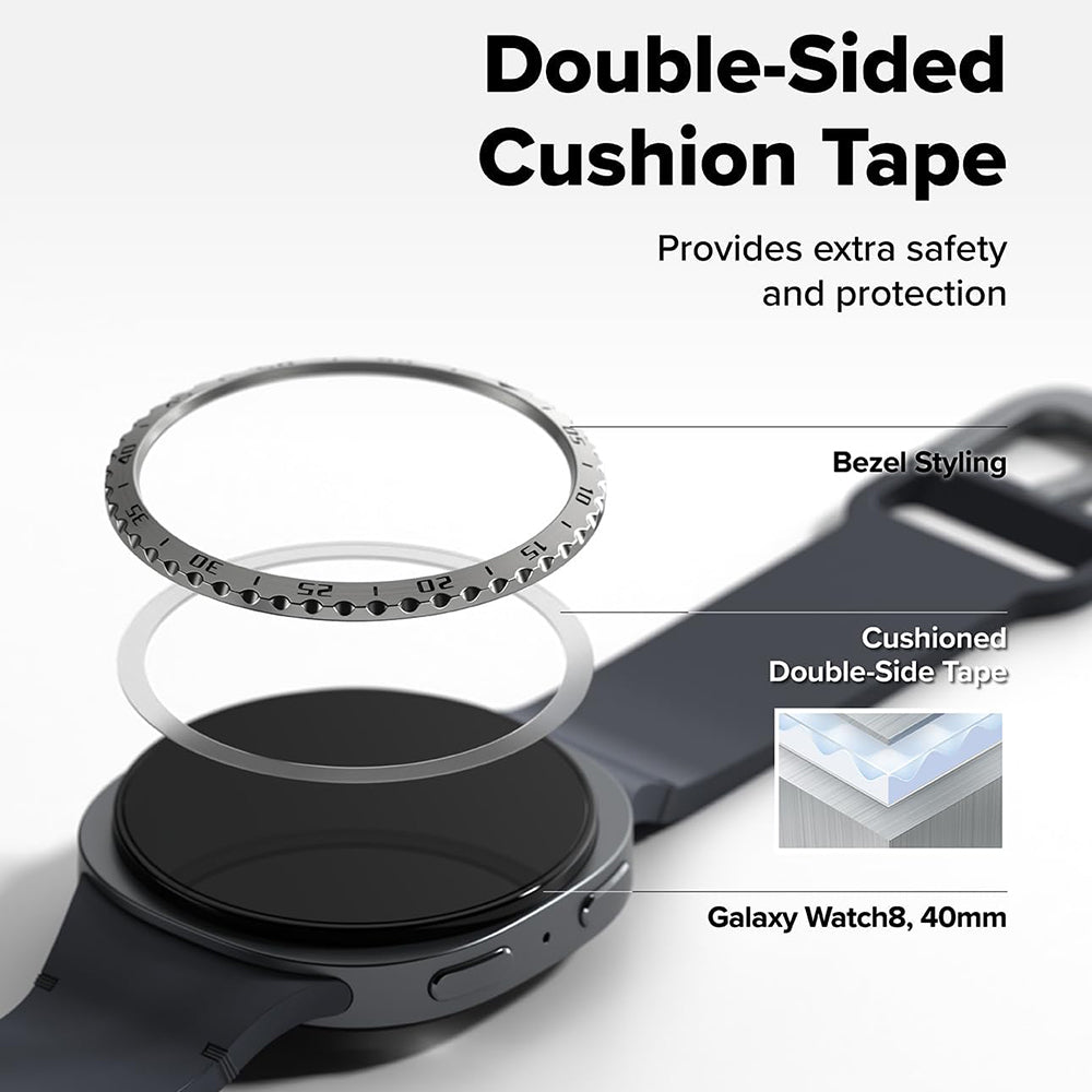 Rama Protectie Ringke Inner Styling pentru Samsung Galaxy Watch8 Classic, Argintie