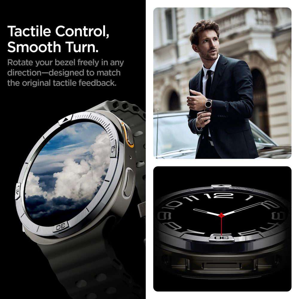 Rama Protectie Spigen Tune Pilot pentru Samsung Galaxy Watch8 44mm, Argintie ACS10009