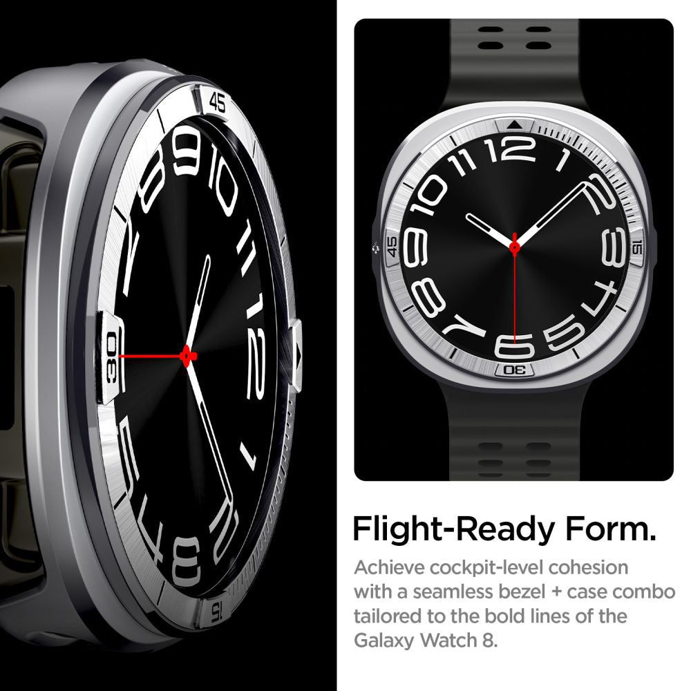 Rama Protectie Spigen Tune Pro Pilot pentru Samsung Galaxy Watch9 / Watch8 44mm, Argintie ACS10011