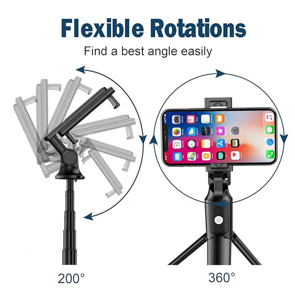 Selfie Stick Bluetooth Techsuit K22, Universal, Negru