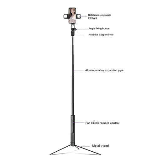Selfie Stick Bluetooth Techsuit K30S, Universal, Negru